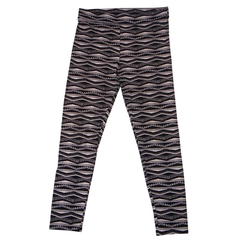 PINK Victoria's Secret Geometric Wave Print Leggings Size L‎ Black White